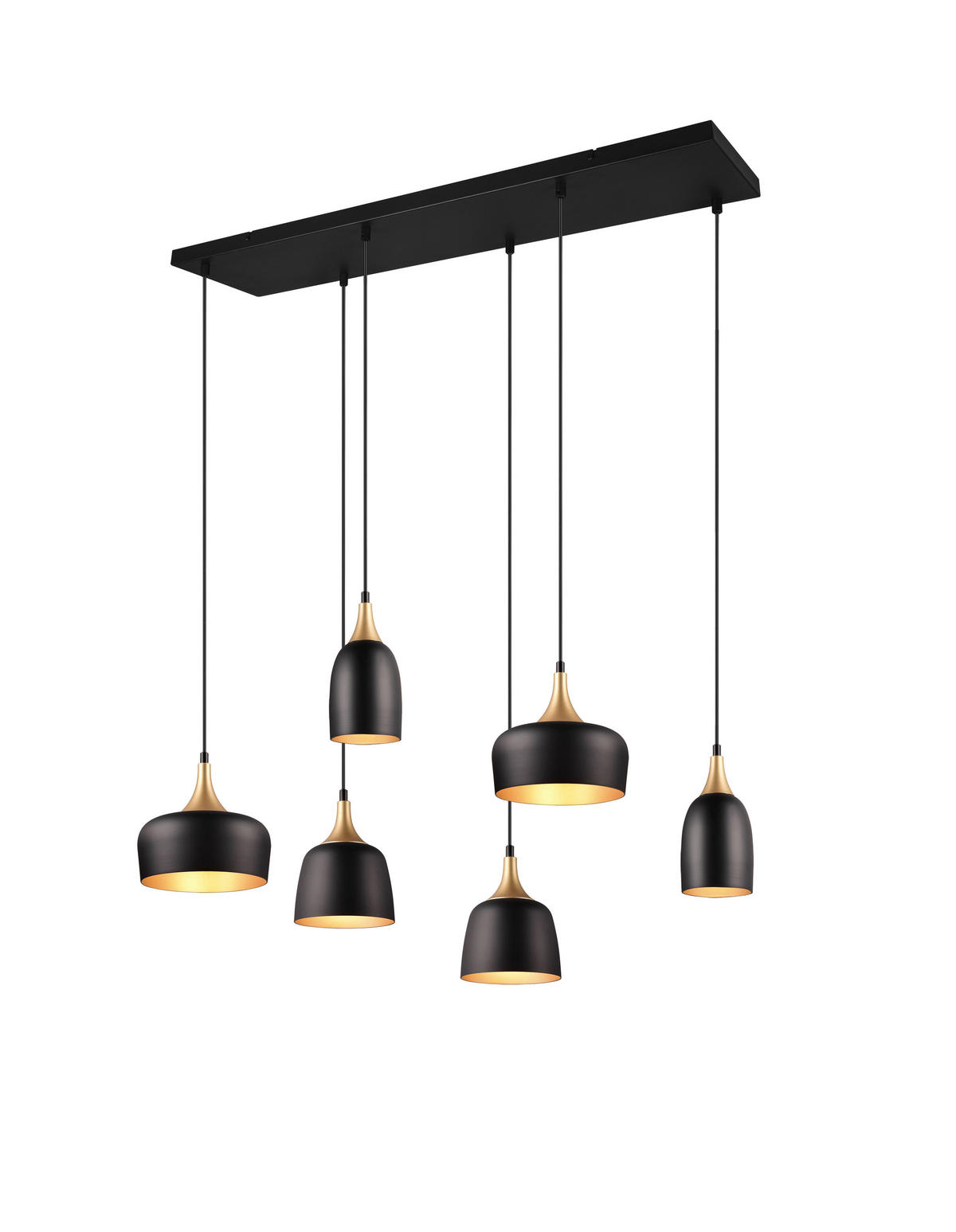 HÄNGELEUCHTE 90,5/32,5/150 cm    - Schwarz, Design, Metall (90,5/32,5/150cm) - Trio Leuchten