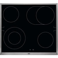 GLASKERAMIKKOCHFELD HE604060XB  - Edelstahlfarben/Schwarz, Basics, Glas/Metall (57,6/51,6cm) - AEG