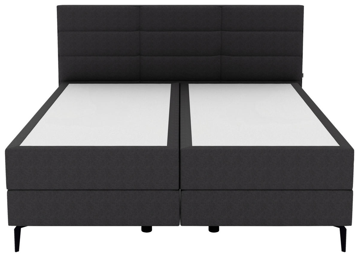 BOXSPRINGBETT 180/200 cm  in Anthrazit  - Anthrazit/Schwarz, KONVENTIONELL, Holzwerkstoff/Kunststoff (180/200cm) - Musterring