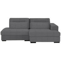 ECKSOFA in Cord, Velours Grau  - Schwarz/Grau, Design, Kunststoff/Textil (223/158cm) - Lomoco