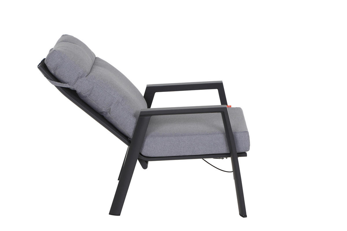 LOUNGESESSEL Anthrazit Aluminium  - Dunkelgrau/Anthrazit, Basics, Kunststoff/Textil (72,5/99/82,5cm) - Siena Garden