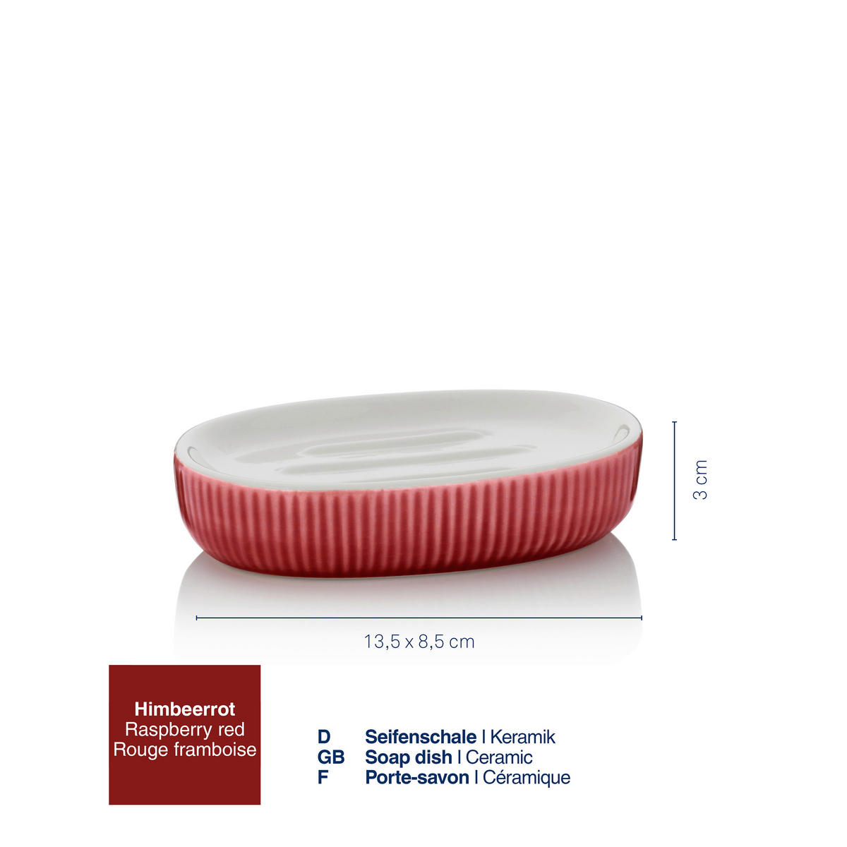 SEIFENSCHALE - Rot, Basics, Keramik (13,5/3/8,5cm) - Kela