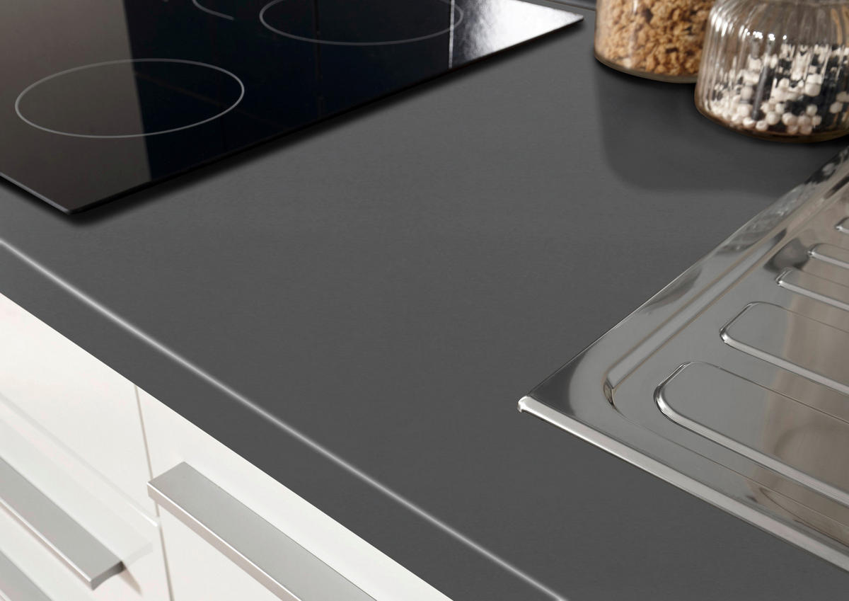 KUHINJSKI BLOK BREZ APARATOV - bela/antracit, Konvencionalno, leseni material (200cm) - MID.YOU