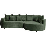 ECKSOFA in Chenille Dunkelgrün  - Dunkelgrün/Schwarz, Design, Kunststoff/Textil (307/194cm) - Carryhome