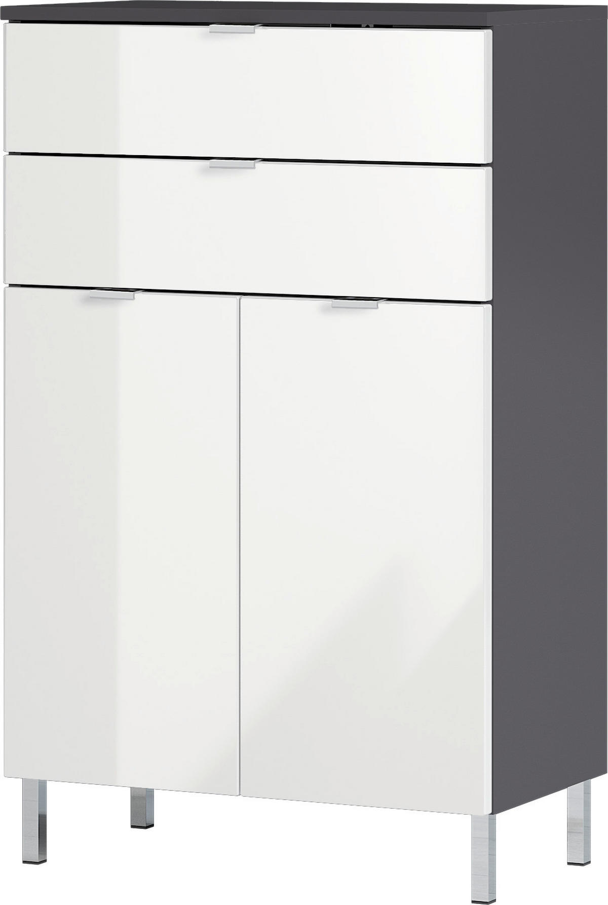 KOMMODE Germania 8531-569 GW-MAURESA  in 60/97/34 cm  - Chromfarben/Graphitfarben, KONVENTIONELL, Holzwerkstoff/Metall (60/97/34cm) - Germania