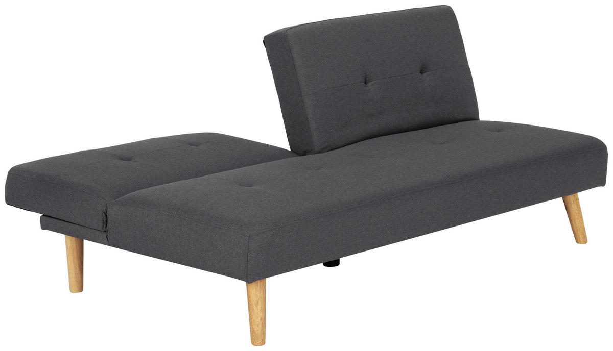 ROZKLÁDACÍ POHOVKA, textil, tmavě šedá - tmavě šedá/přírodní barvy, Basics, dřevo/textil (178/76/88cm) - MID.YOU