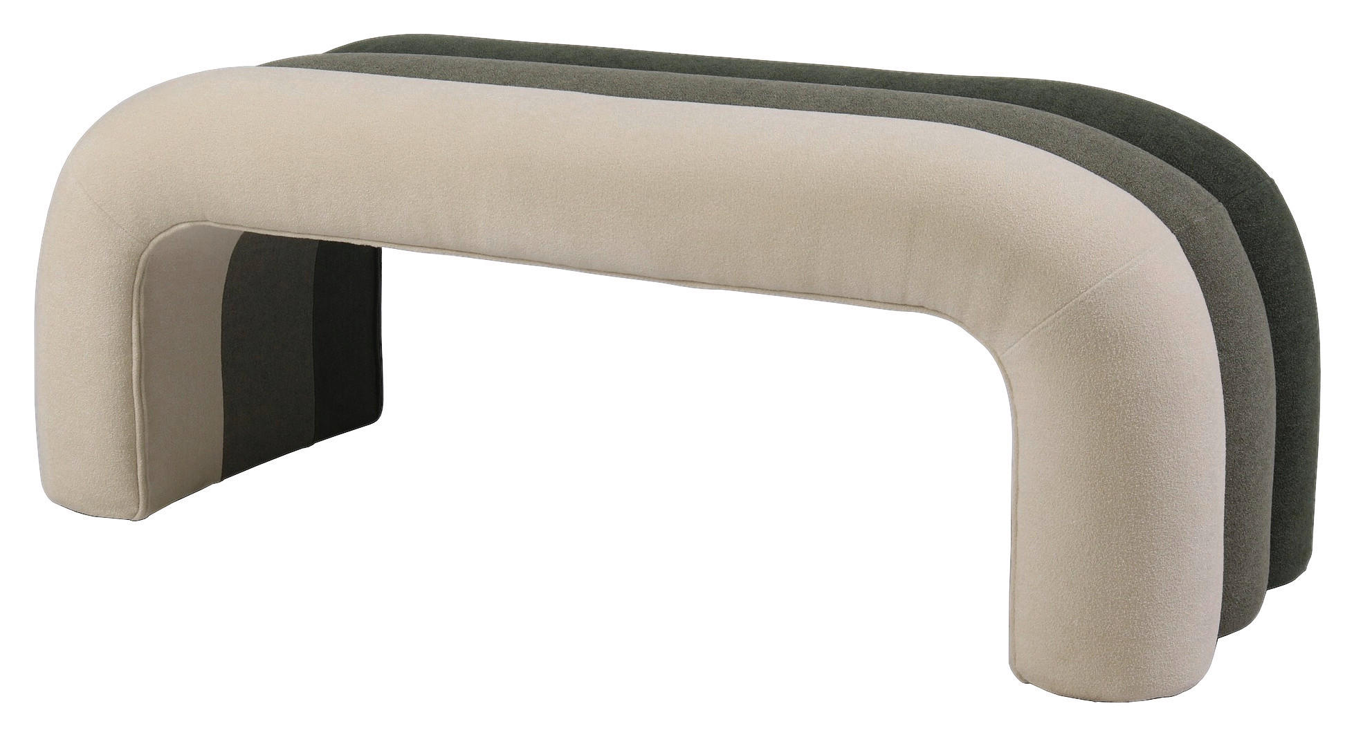 HOCKERBANK in Textil Grün, Hellgrün, Beige  - Beige/Hellgrün, Design, Textil (121,5/46,5/46,5cm) - Xora