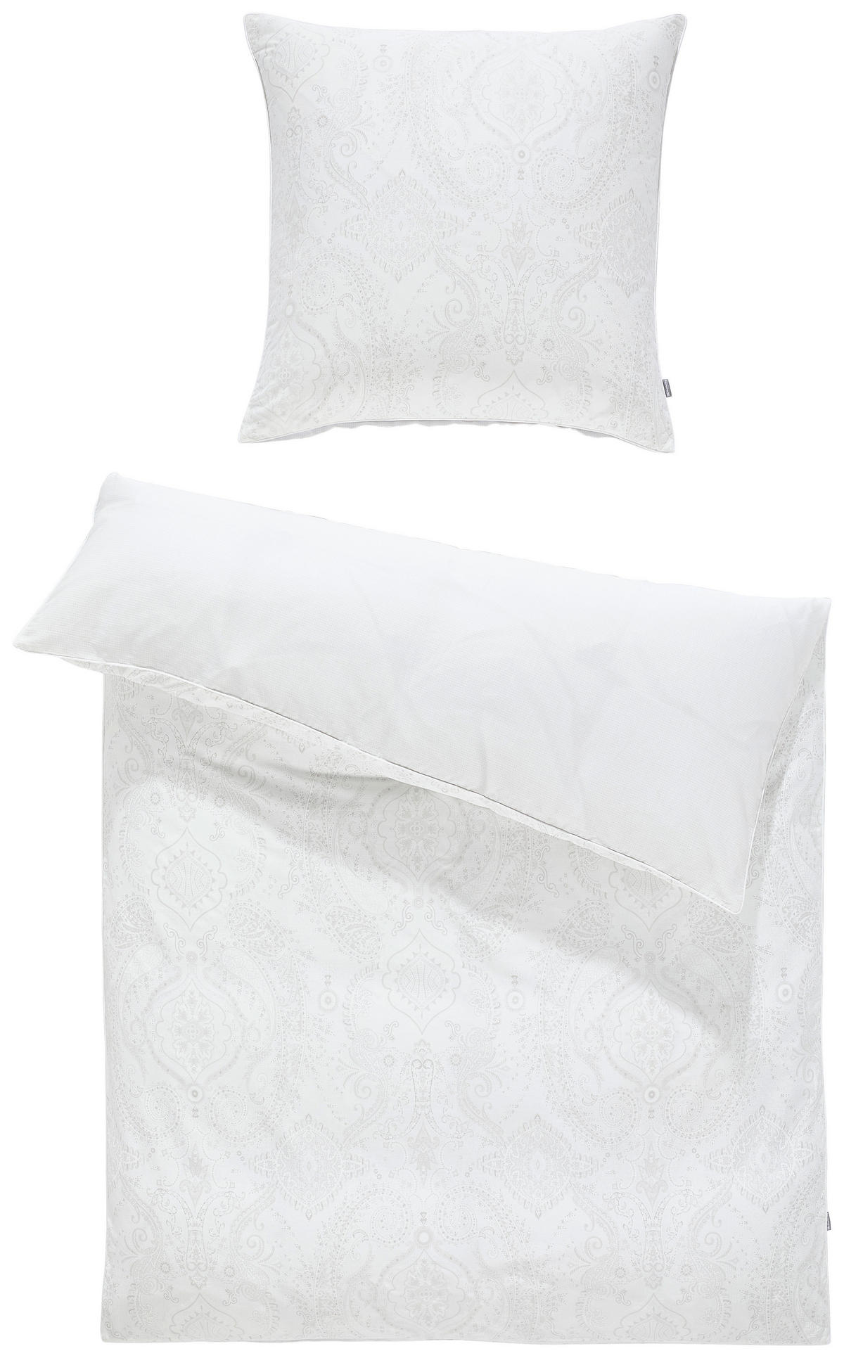 BETTWÄSCHE 2-teilig PEARL Satin 135/200 cm  - Weiß, Basics, Textil (135/200cm) - Musterring