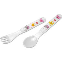DJEČJI PRIBOR ZA JELO  Diego  - bijela/ružičasta, Basics, plastika (13,5cm) - My Baby Lou