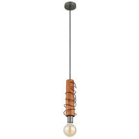 HÄNGELEUCHTE Alice 10/120 cm   - Braun/Grau, Natur, Holz/Metall (10/120cm) - Globo