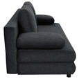 SCHLAFSOFA Taras  mit Stoffauswahl Webstoff Dunkelgrau  - Dunkelgrau/Schwarz, Design, Kunststoff/Textil (197/77/81cm) - Xora