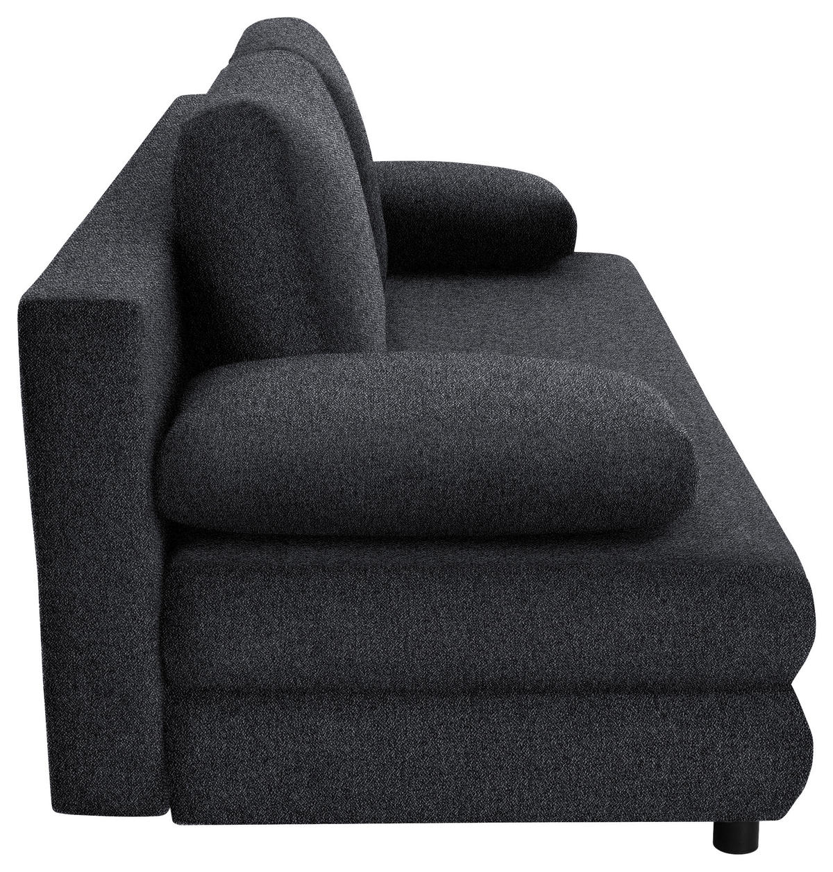 SCHLAFSOFA Webstoff Dunkelgrau  - Dunkelgrau/Schwarz, Design, Kunststoff/Textil (197/77/81cm) - home24