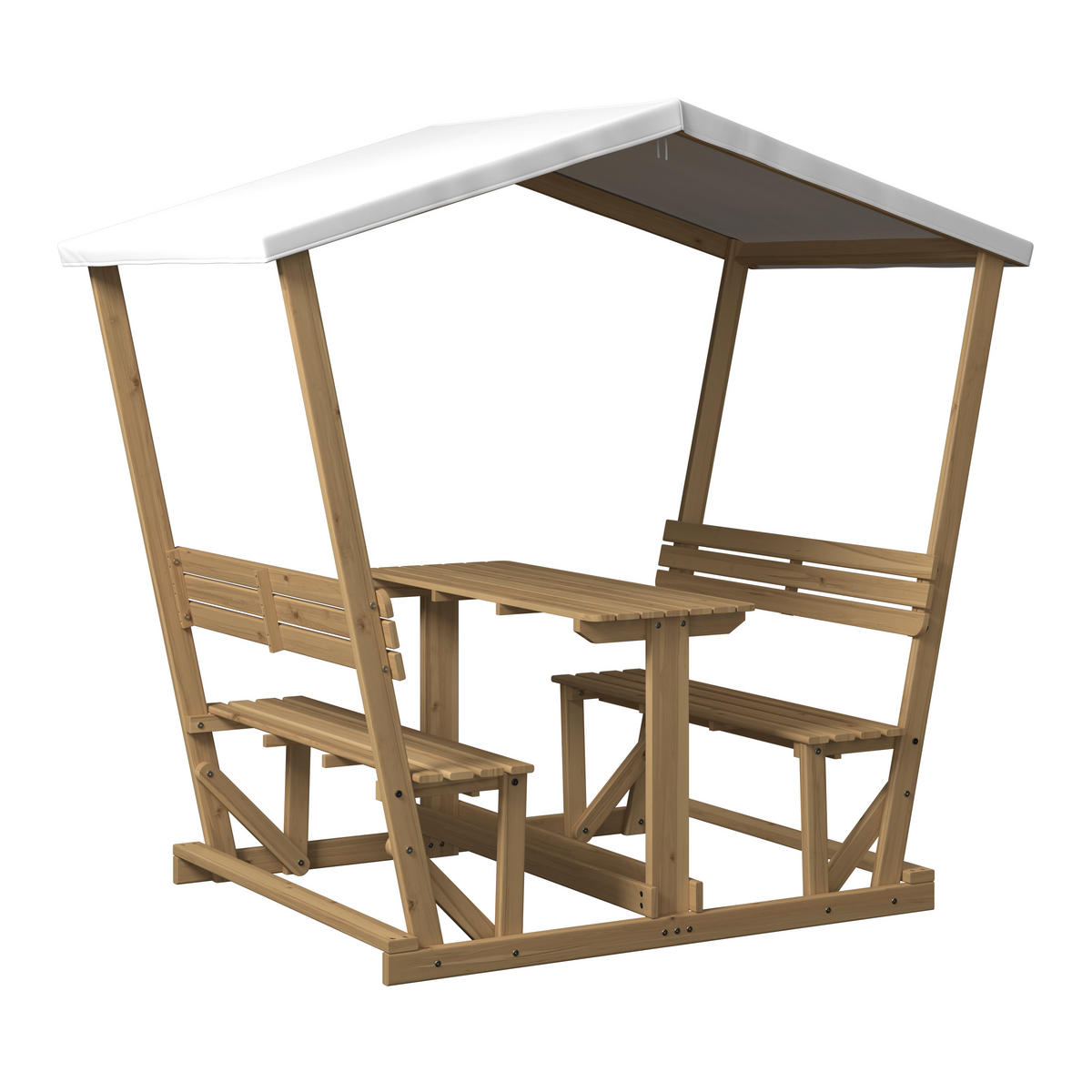 GARTENSET  - Creme/Akaziefarben, MODERN, Holz/Textil (210/183/120cm) - Ambia Garden