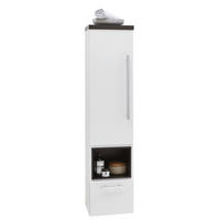 MIDISCHRANK 30/128/30 cm  - Chromfarben/Weiss, Modern, Glas/Holzwerkstoff (30/128/30cm) - Dieter Knoll