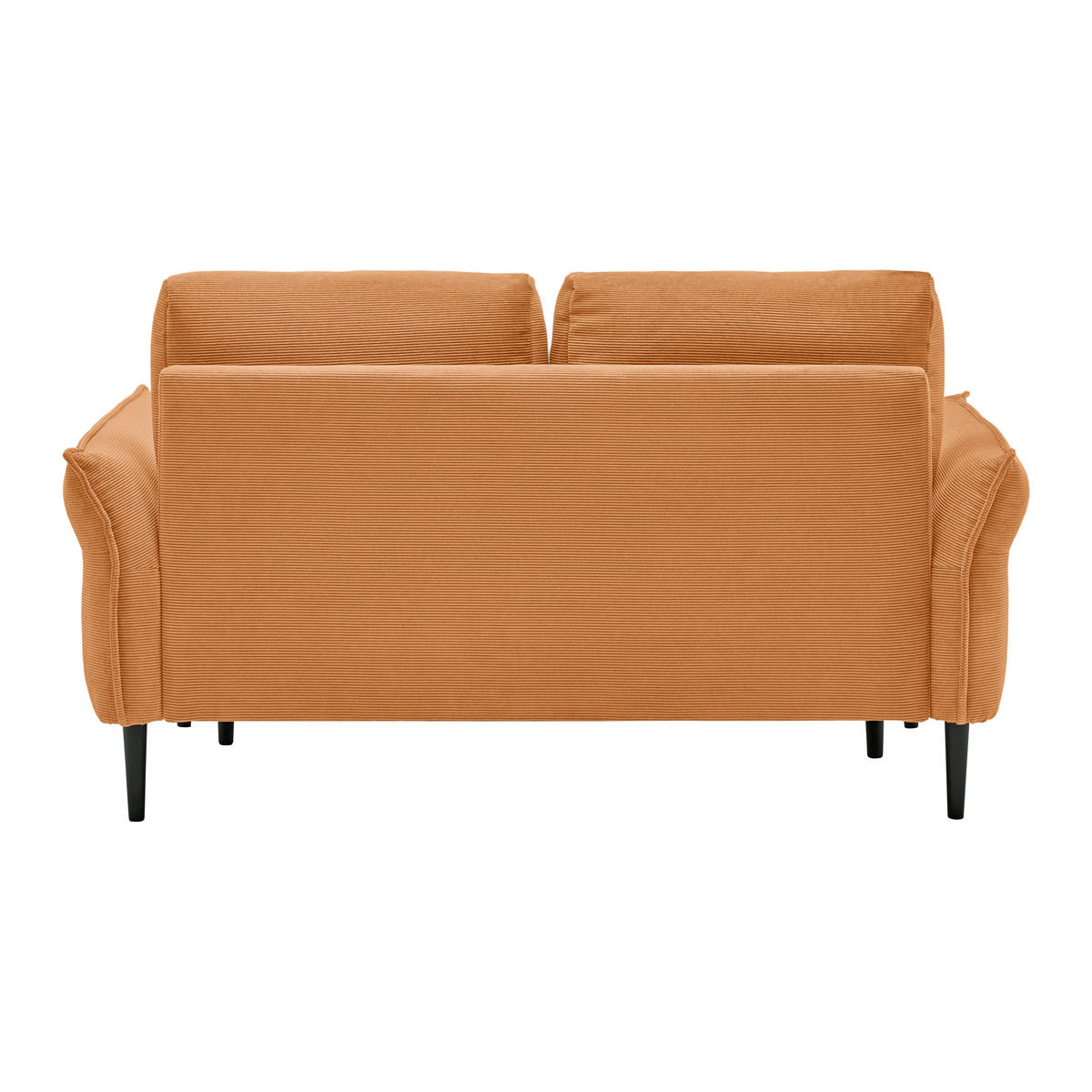 2-SITZER-SOFA Cord Orange  - Schwarz/Orange, Modern, Holz/Textil (150/85/92cm) - MID.YOU