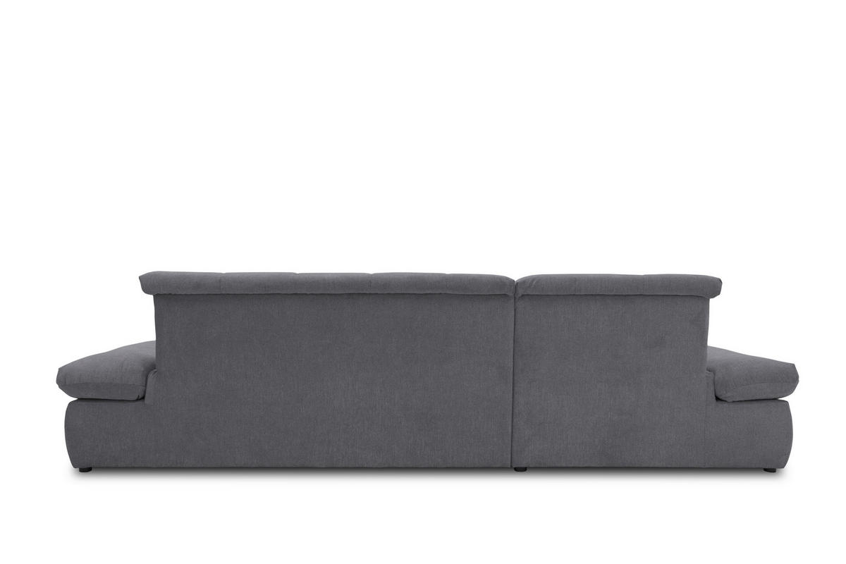 ECKSOFA in Mikrofaser Dunkelgrau  172/300 cm  - Chromfarben/Dunkelgrau, KONVENTIONELL, Textil/Metall (172/300cm) - MID.YOU