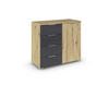 KOMMODE 93/81/42 cm  in Dunkelgrau, Eiche Artisan  - Dunkelgrau/Silberfarben, Modern, Holzwerkstoff/Metall (93/81/42cm) - Boxxx