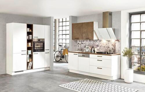 KUHINJSKI BLOK BREZ APARATOV - bela/barve brona, Design, leseni material (220/180cm) - Celina