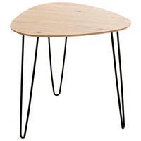BEISTELLTISCH 48/48/48 cm Schwarz, Eichefarben oval  - Eichefarben/Schwarz, Trend, Holzwerkstoff/Metall (48/48/48cm)