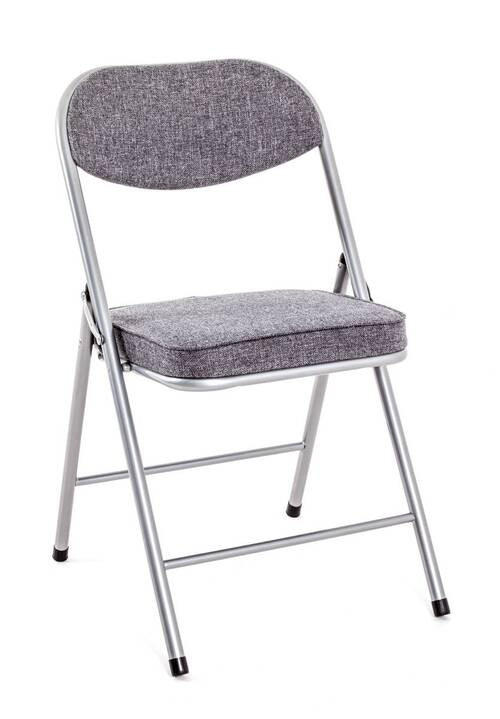 ZLOŽLJIV SEDEŽ, tekstil, kovina barve aluminija, siva - siva/barve aluminija, Basics, kovina/tekstil (47/79/53cm) - Xora