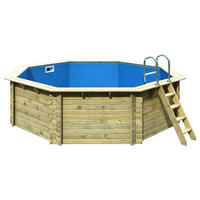 POOL-SET IBIZA 2 INKL. ZUBEHÖR 36590 470/124 cm  - Blau/Naturfarben, Basics, Holz (470/124cm) - Karibu