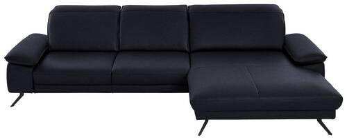 ECKSOFA in Echtleder Schwarz  328/193 cm  - Schwarz, Design, Leder/Metall (328/193cm) - Dieter Knoll
