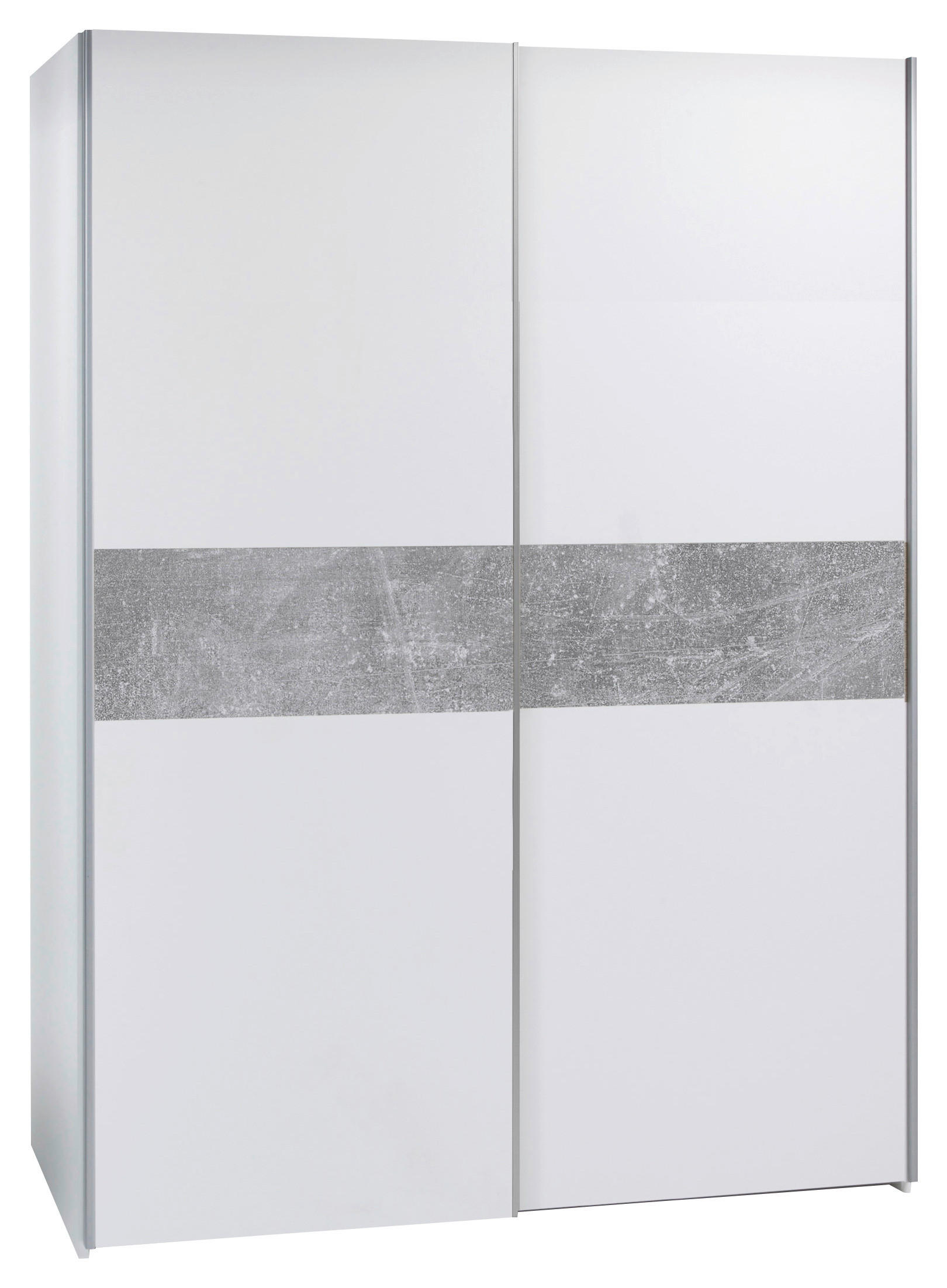 ORMAR S KLIZNIM VRATIMA siva, bijela   - bijela/srebrne boje, Moderno, drvni materijal (170/195/59cm) - Ti'me