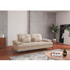 2,5-SITZER in Flachgewebe Creme  - Creme/Schwarz, Konventionell, Textil/Metall (202/90/122cm) - Sit & More