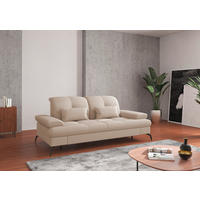 2,5-SITZER in Flachgewebe Creme  - Creme/Schwarz, Konventionell, Textil/Metall (202/90/122cm) - Sit & More