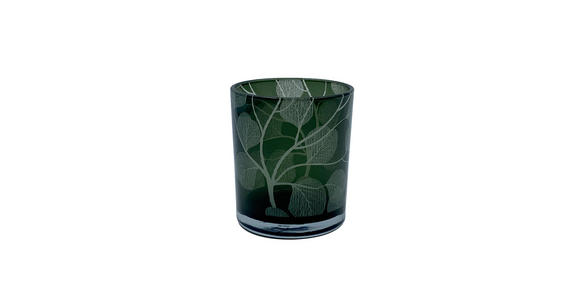 TEELICHTGLAS - Weiß/Grün, Natur, Glas (10/12,5cm) - Ambia Home