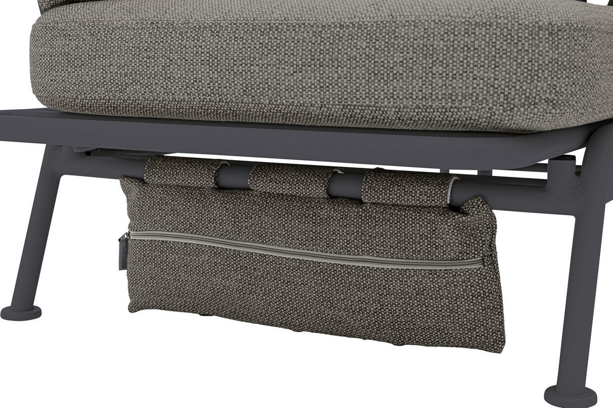 GARTENBANK 198/78/81 cm  Aluminium  - Graphitfarben/Grau, Design, Textil/Metall (198/78/81cm) - Zebra 