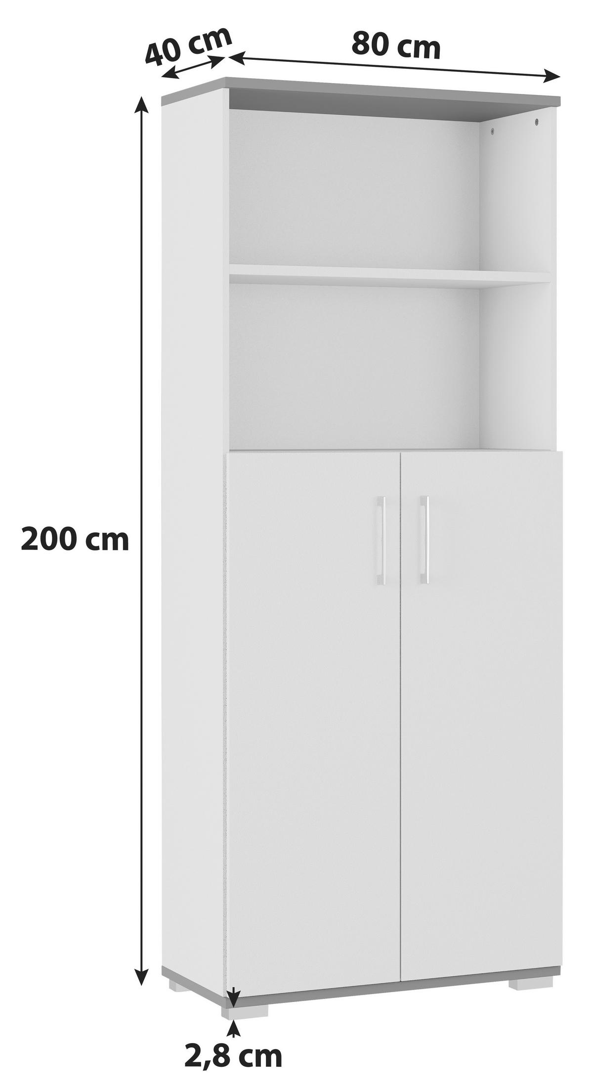 AKTENSCHRANK Graphitfarben, Grau  - Graphitfarben/Grau, KONVENTIONELL, Holzwerkstoff (80/200/40cm) - Germania