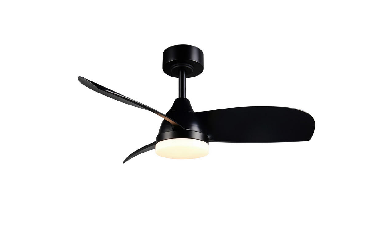 DECKENVENTILATOR  90,0/32,5-40,0 cm    - Schwarz, Konventionell, Metall (90,0/32,5-40,0cm)