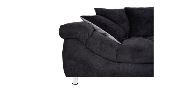 ECKSOFA Grau, Schwarz Webstoff  - Schwarz/Grau, Design, Textil/Metall (337/228cm) - Carryhome