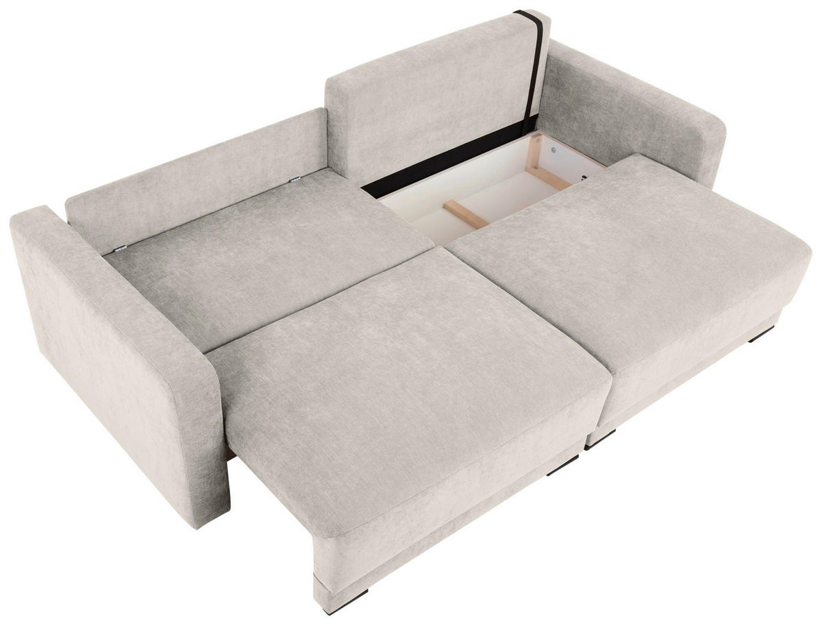 2-SITZER-SOFA in Chenille Creme  - Creme/Schwarz, Konventionell, Kunststoff/Textil (233/90/110cm) - MID.YOU