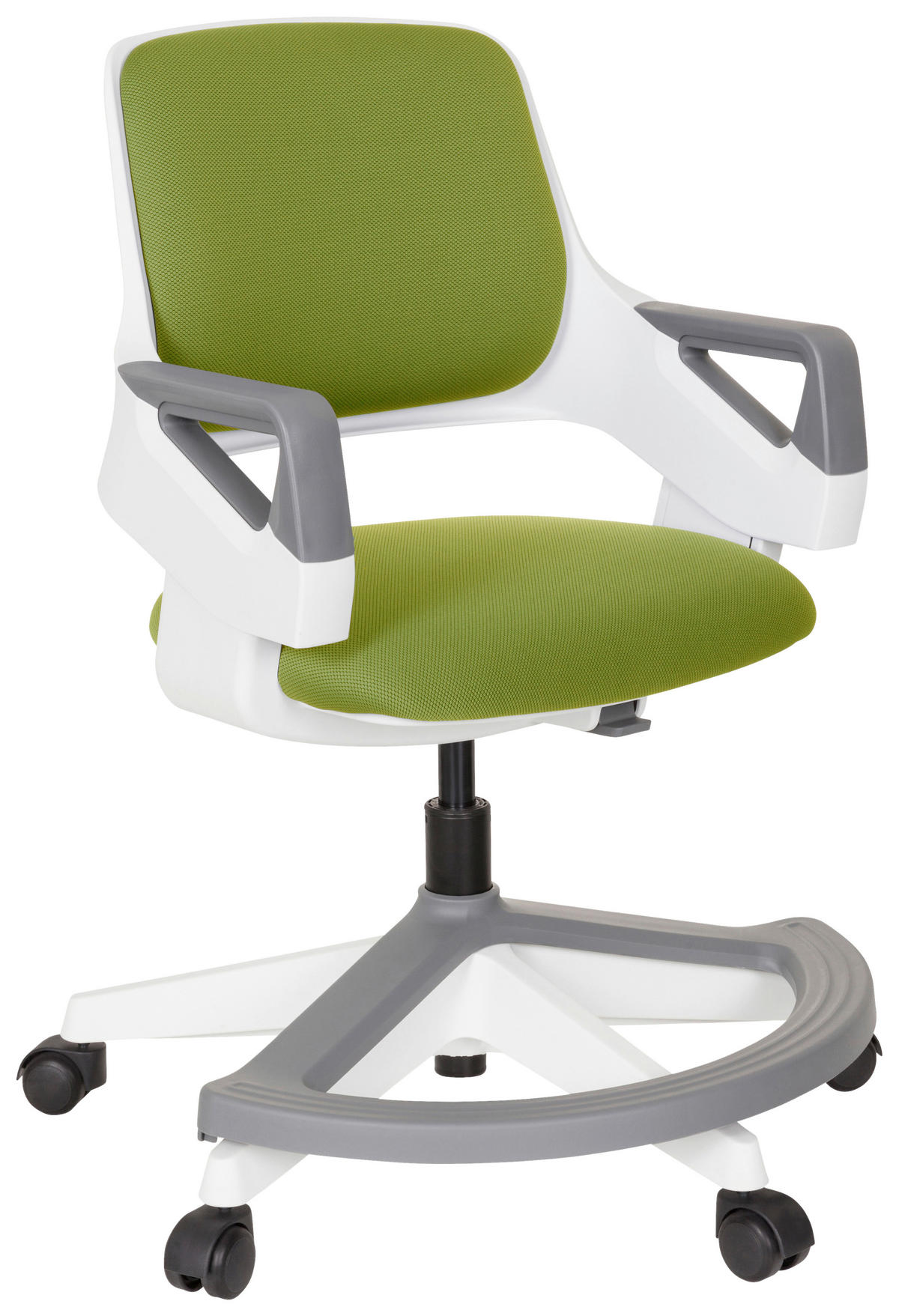 OTOČNÁ ŽIDLE PRO MLÁDEŽ, olivově zelená - šedá/bílá, Moderní, textil/plast (53/80 - 93/60cm) - MID.YOU