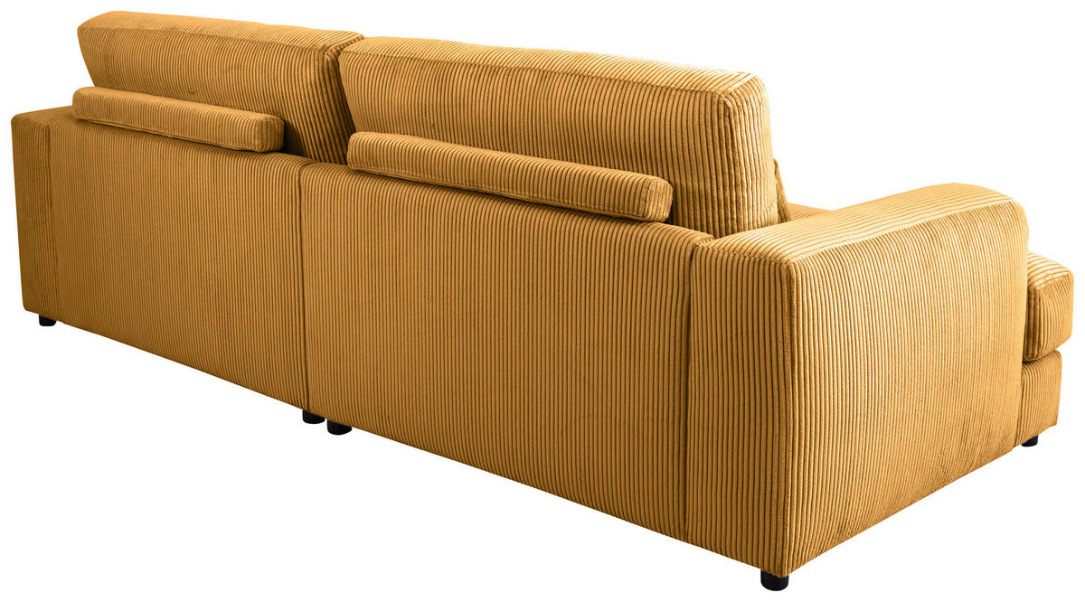 MEGASOFA Cord Senfgelb  - Senfgelb/Schwarz, MODERN, Kunststoff/Textil (260/85/112cm) - Lomoco