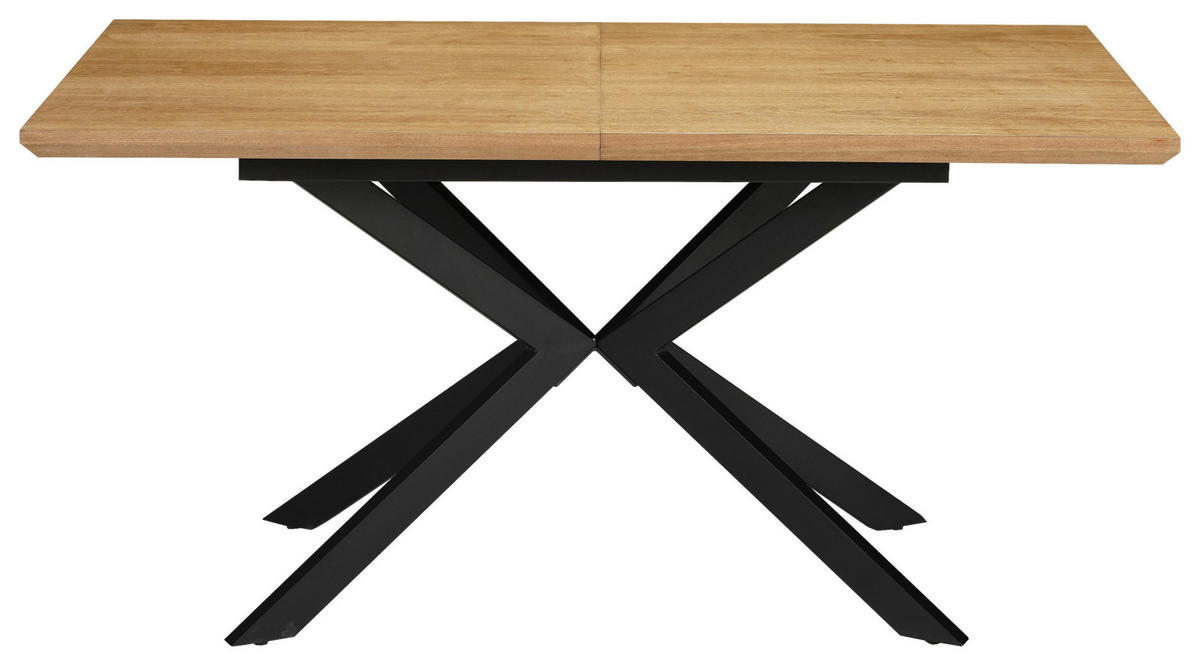 MATBORD svart, ekfärgad rektangulär  utdragbar  - svart/ekfärgad, Modern, metall/trämaterial (140-180/90/76cm) - Carryhome