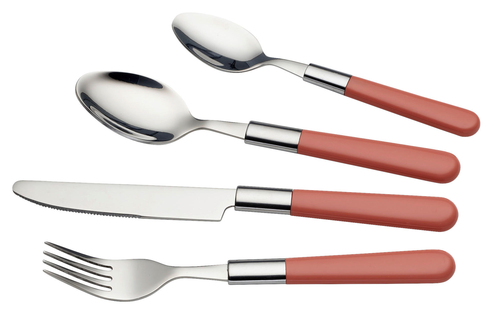 BESTECKSET Bistro  16-teilig  - Rosa, Design, Kunststoff/Metall - Echtwerk