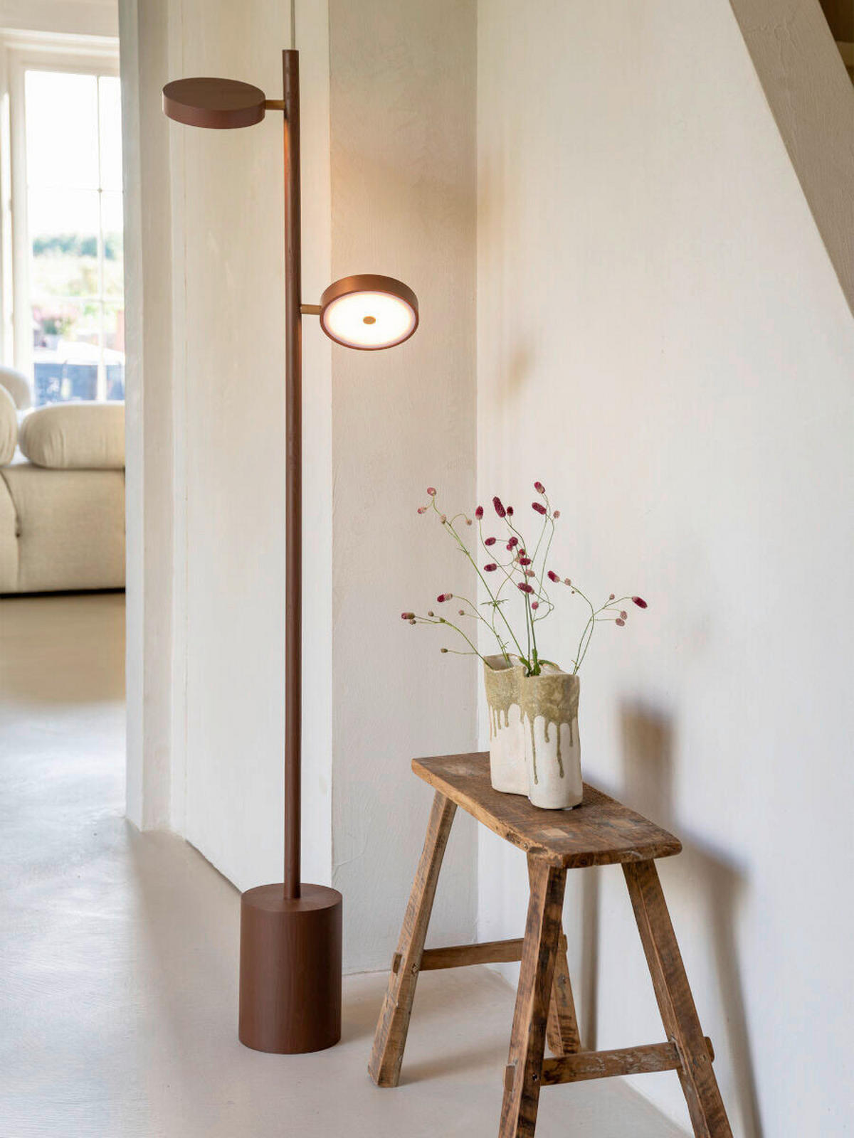 STEHLEUCHTE 20/146 cm  - Dunkelbraun/Weiß, Trend, Holz (20/146cm) - Good & Mojo