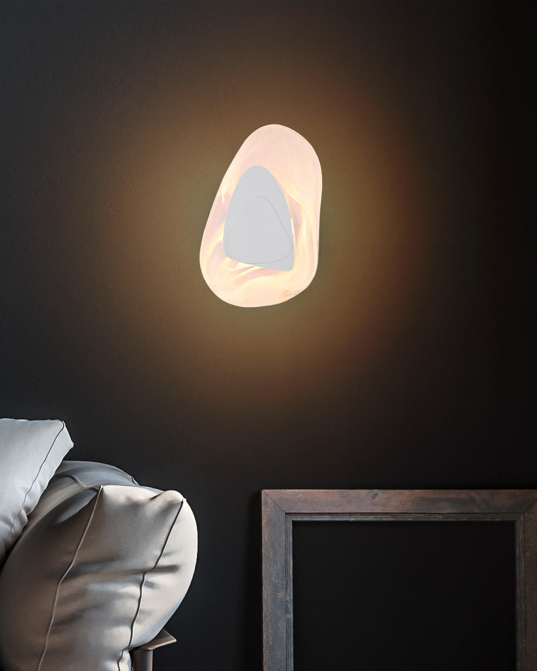 LED-WANDLEUCHTE 20,3/31,5 cm   - Klar/Weiß, Design, Glas/Metall (20,3/31,5cm) - Globo