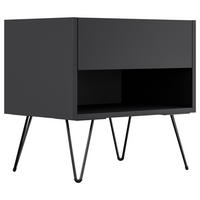 NACHTTISCH 51,2/50/35,6 cm  in Graphitfarben  - Graphitfarben/Schwarz, Basics, Holzwerkstoff/Metall (51,2/50/35,6cm) - MID.YOU