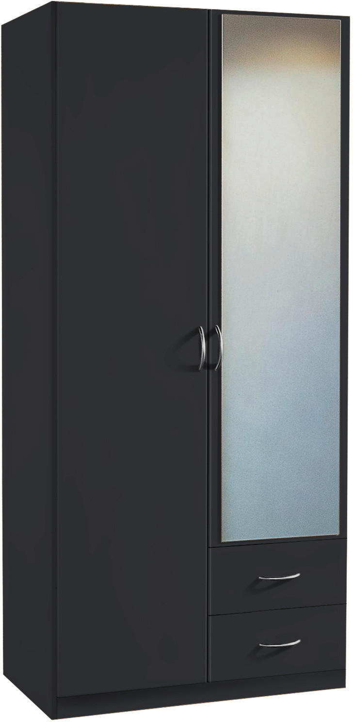 DREHTÜRENSCHRANK Grau  - Silberfarben/Grau, Design, Glas/Holzwerkstoff (91/197/54cm) - Boxxx