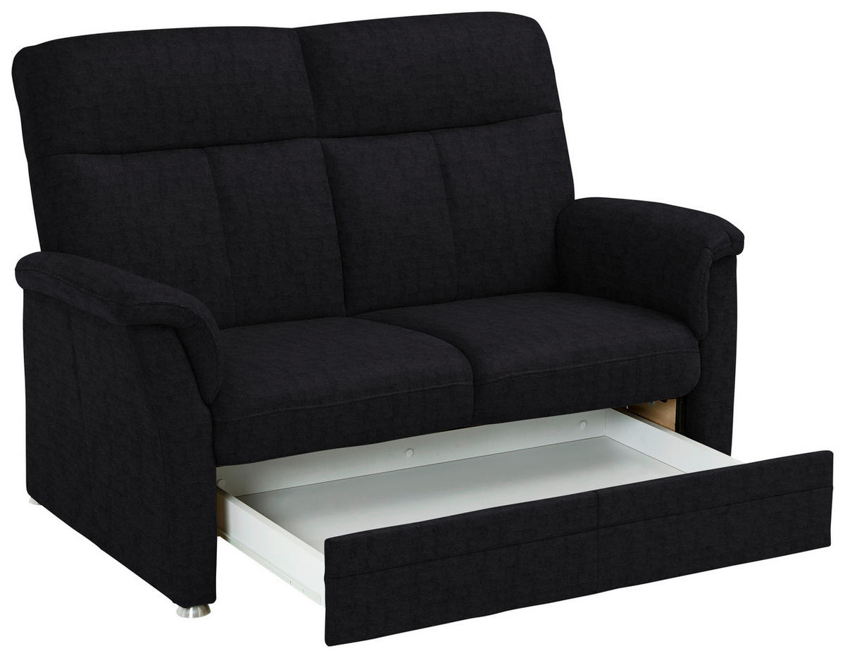 2-SITZER-SOFA  in Flachgewebe Anthrazit  - Anthrazit/Alufarben, KONVENTIONELL, Textil/Metall (142/100/89cm) - Beldomo Comfort