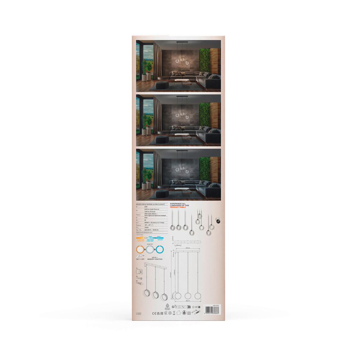 LED-PENDELLEUCHTE 66/5,2/121 cm  - Schwarz, Design, Kunststoff (66/5,2/121cm) - Ledvance
