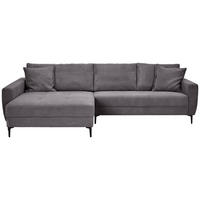 ECKSOFA Dunkelgrau Cord  - Dunkelgrau/Schwarz, Design, Textil/Metall (174/283cm) - Xora