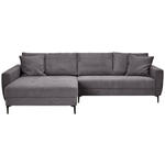ECKSOFA in Cord Dunkelgrau  174/283 cm  - Dunkelgrau/Schwarz, Design, Textil/Metall (174/283cm) - Xora