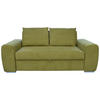 SCHLAFSOFA in Mikrofaser Grün  - Chromfarben/Grün, Design, Holz/Textil (199/92/97cm) - Hom`in