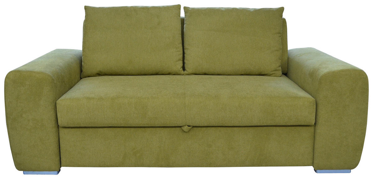 SCHLAFSOFA in Textil Grün  - Chromfarben/Grün, Design, Holz/Textil (199/92/97cm) - Livetastic