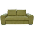 SCHLAFSOFA in Mikrofaser Grün  - Chromfarben/Grün, Design, Holz/Textil (199/92/97cm) - Hom`in